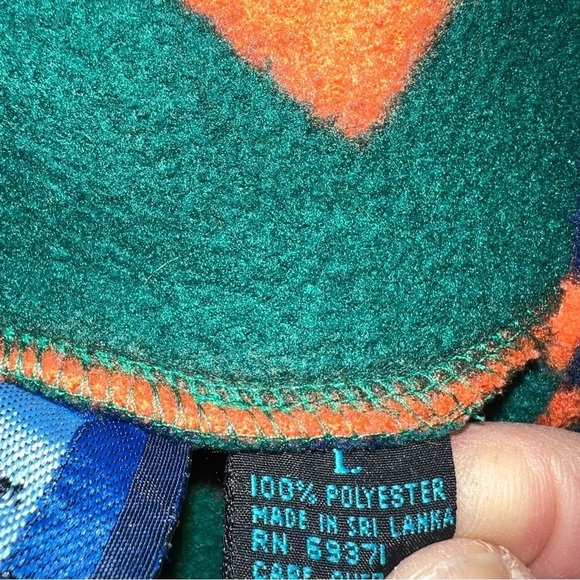 Laundromat Vintage 90’s Aztec Poly Fleece Hooded Pullover Size Large - Picture 8 of 9